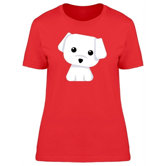 Cute Maltese Puppy Flat Style T-Shirt Women -Image by Shutterstock, Female Small