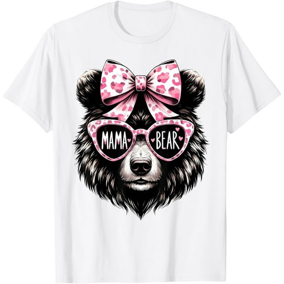 Cute Mama Bear Face Sunglasses Mom Mommy Funny Mother’s Day T-Shirt
