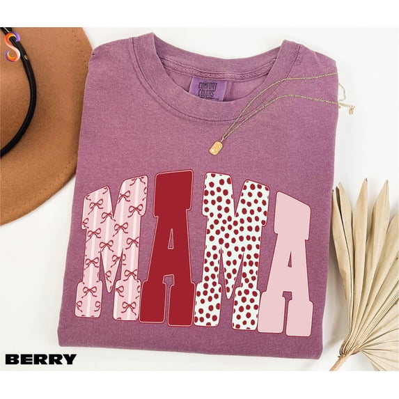 Cute Mama Ribbon Tee - Comfort Colors T-Shirt for Mom Life, Perfect ...
