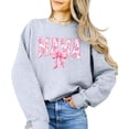 thumbnail image 1 of Cute Mama Sweatshirt for Women Trendy Pink Bow Sweater for Mom Gray Sweatshirt Adult Medium, 1 of 4