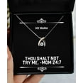thumbnail image 1 of Cute Mama Wishbone Dancing Necklace, Thou Shalt Not Try Me. -Mom 24:7, Present for Mom, Fancy Gifts from Daughter, 1 of 5