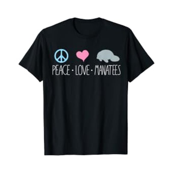 Cute Manatee TShirt, Peace Love Manatees Chubby Sea Cow
