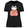 thumbnail image 1 of Cute Maneki Neko Buddha Kitten T-Shirt Women -Image by Shutterstock, Female Large, 1 of 2