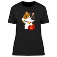 thumbnail image 1 of Cute Maneki Neko Kitten Cartoon T-Shirt Women -Image by Shutterstock, Female x-Large, 1 of 2