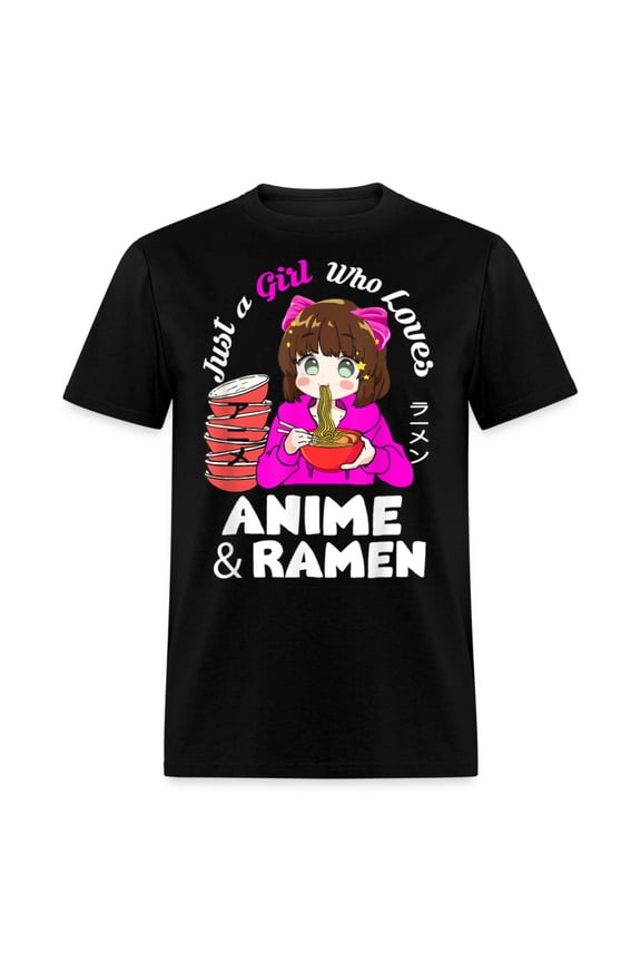 Cute Manga Anime Girl shirt - Just a Girl Who Loves Anime And Ramen T-Shirt