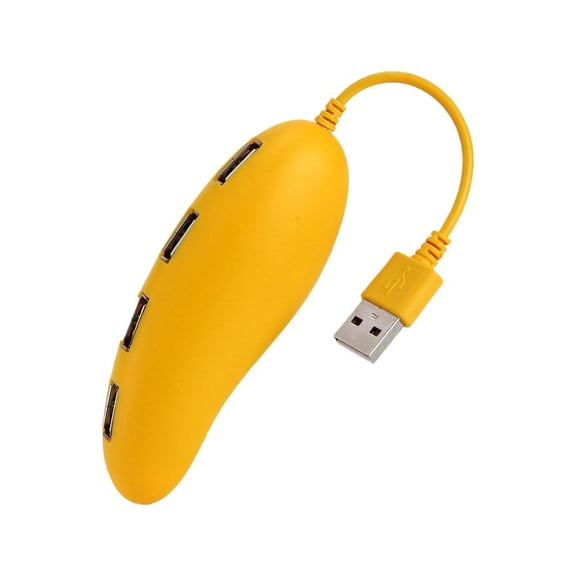 Cute Mango Shape USB 2.0 Hub, 4 Ports USB Splitter Expander for Mouse, Keyboard, Flash Drive, Printer Laptop, Desktop Pc, Smartphone, and More