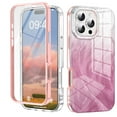 thumbnail image 1 of Cute Marble Case for iPhone 16 Pro Max Built with Screen Protector,  [Military Grade Drop Tested] Stylish Full Body Shockproof Protective Rugged TPU Case Wireless Charging for Women/Girls,Pink, 1 of 6