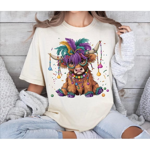 Cute Mardi Gras Animal Shirt, Mardi Gras Cow Sweatshirt, Mardi Gras Party Tee, Mardi Gras New Orleans Carnival Shirt, Mardi Gras Cow Shirt Tshirt All Size S-5XL