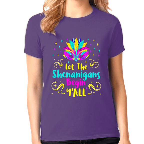 Cute Mardi Gras Shirts for Girls Mardi Gras Outfit for Girls Let The Shenanigans Begin Yall Shirt NOLA Kids