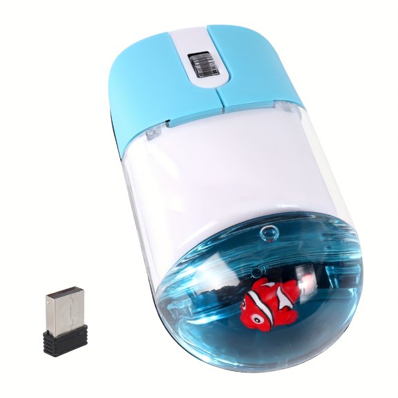 Cute Marine Animal Pattern 2.4G Wireless Optical Mouse Dolphin Penguin Turtle Fish Right Hand Pen Shape Click Mouse for Laptop PC Gift
