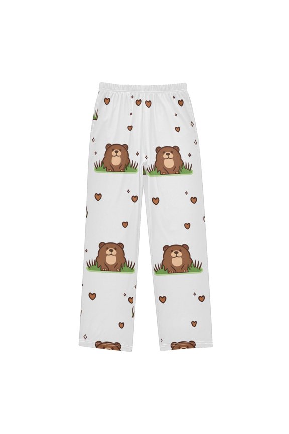 Cute Marmot Pattern Pajama Pants Soft Lightweight Lounge Pants Bottoms Sleep Pants Warm Comfy