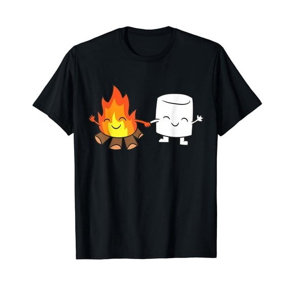 Cute Marshmallow and Campfire Friends Unisex Graphic Short Sleeve T-Shirt