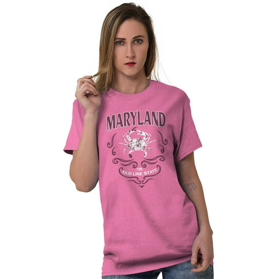 Cute Maryland Crab Floral Flowers MD Women's Plus Size Graphic Tee Brisco Brands 2X