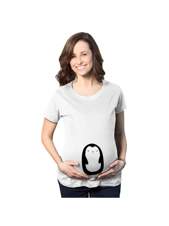 Cute Maternity Shirt Penguin Push Present for New Mom Baby Announcement Top