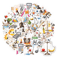 thumbnail image 1 of Cute Math Stickers Educational Science Teacher Stickers Fun Music Stationery Stickers for Luggage Phone Laptop, 1 of 9