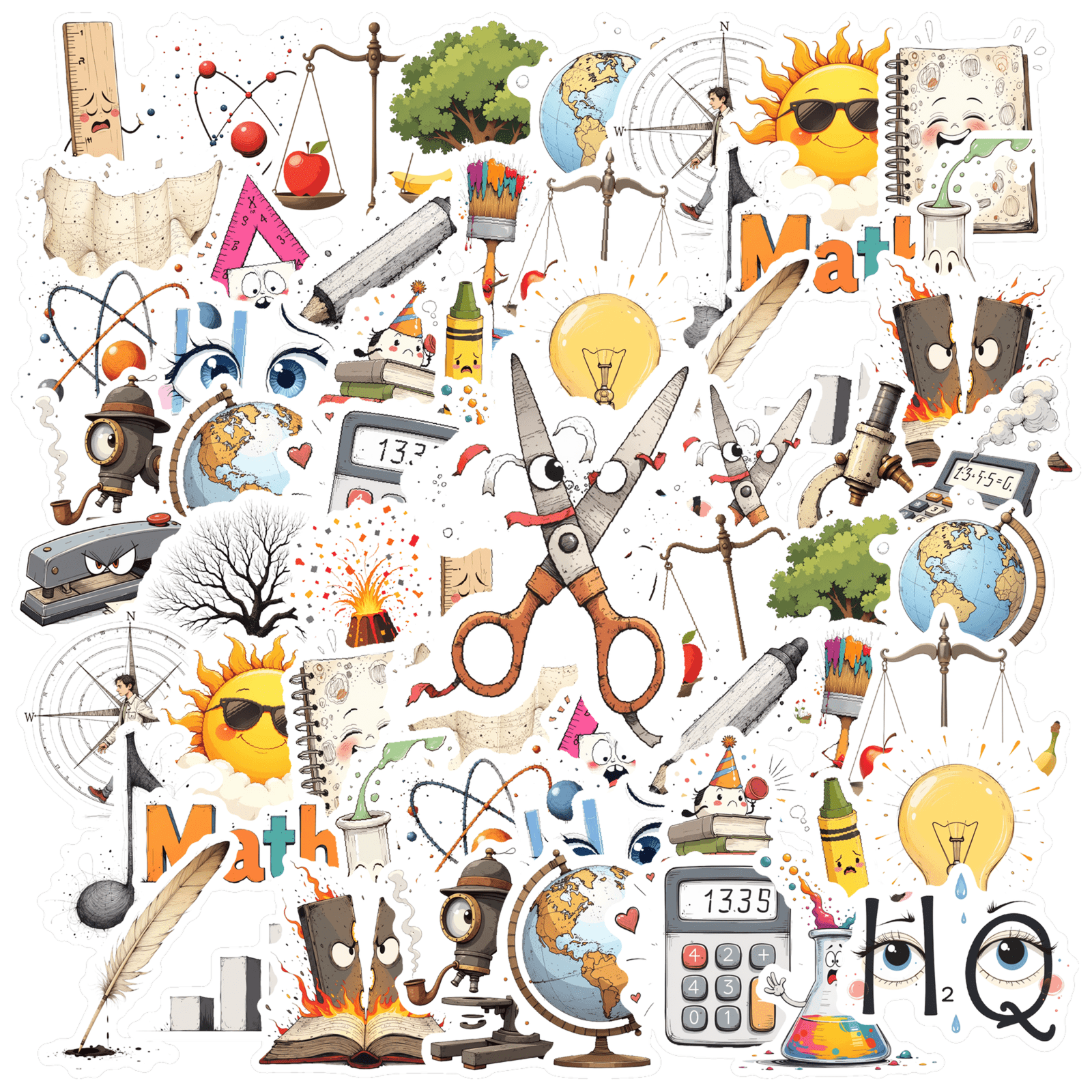 Cute Math Stickers Educational Science Teacher Stickers Fun Music ...