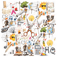 thumbnail image 1 of Cute Math Stickers Educational Science Teacher Stickers Fun Music Stationery Stickers for Luggage Phone Laptop, 1 of 9