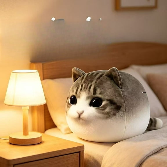 Cute Meme Cat Plush Pillow, Soft Fluffy Stuffed Cat Cushion, Cozy Decor for Sofa Bed Car Office, Great Gift for Cat Lovers