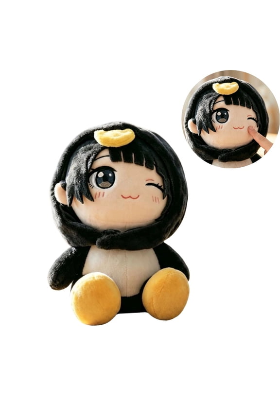 Cute Meme Gugu Gaga Penguin Stuffed Plush, Ultra Soft Fluffy Cartoon Animal, Elastic Well-Filled Plushie, Hugging Companion, Aesthetic Bedroom Ornament for Men and Women