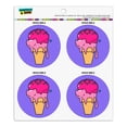thumbnail image 1 of Cute Meowlting Melting Cat Ice Cream Cone Refrigerator Fridge Locker Vinyl Circle Magnet Set, 1 of 4