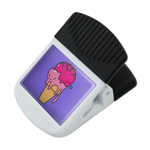 Cute Meowlting Melting Cat Ice Cream Cone Refrigerator Fridge Magnet Magnetic Hanging Hook Note Snack Clip