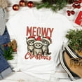 thumbnail image 1 of Cute Meowy Christmas T-Shirt, Baby Cat In Santa Hat Holiday Tee, 1 of 6
