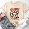thumbnail image 1 of Cute Meowy Christmas T-Shirt, Baby Cat In Santa Hat Holiday Tee, 1 of 6