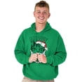 thumbnail image 1 of Cute Meowy Xmas Funny Santa Cat Pun Unisex Plus Fleece Graphic Hoodie Brisco Brands 5X, 1 of 3