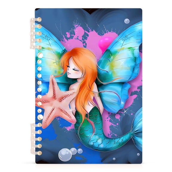 Cute Mermaid Spiral Journal Notebook College Ruled Notebook 8.3" x 5.7" A5 Lined Thick Paper Page