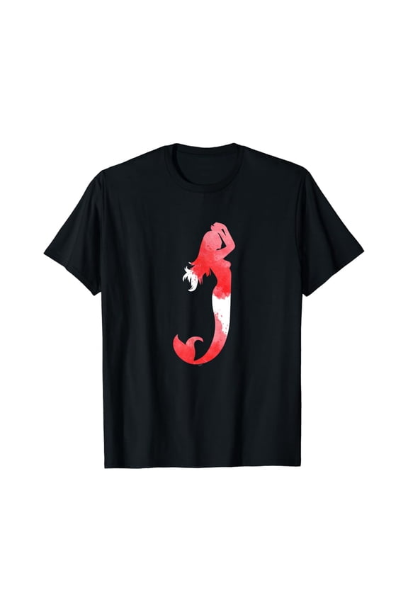 Cute Mermaid Scuba Diver Down Flag Snorkeling T-Shirt