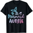 thumbnail image 1 of Cute Mermaid Tail Graphic for Auntie Women Family Short Sleeve T-Shirt, 1 of 6