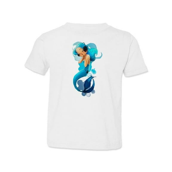 Cute Mermaid With Headphones T-Shirt Toddler -Image by Shutterstock, 4 Toddler