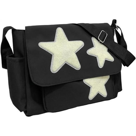Cute Messenger Bag, Aesthetic Crossbody Bag, Y2K Star Grunge Bag Emo Shoulder Tote Purse for Women