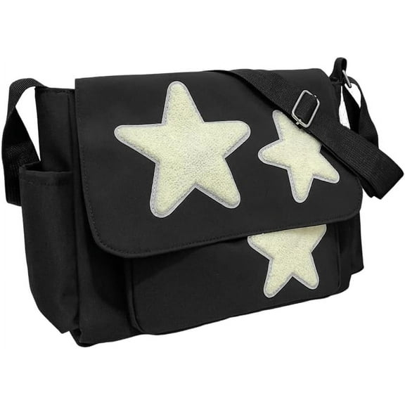 Cute Messenger Bag, Aesthetic Crossbody Bag, Y2K Star Grunge Bag Emo Shoulder Tote Purse for Women