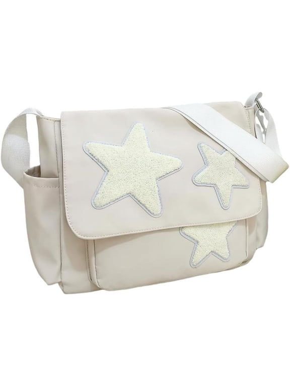 Cute Messenger Bag, Aesthetic Crossbody Bag, Y2K Star Grunge Bag Emo Shoulder Tote Purse for Women
