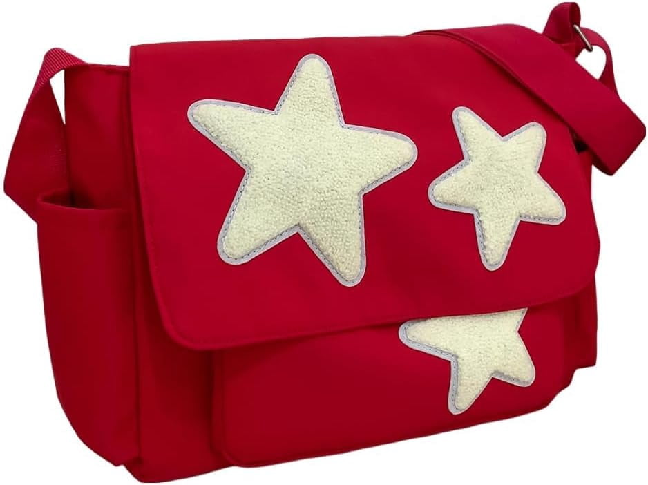 Cute Messenger Bag, Aesthetic Crossbody Bag, Y2K Star Grunge Bag Emo Shoulder Tote Purse for Women