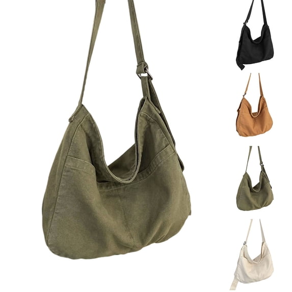 Cute Messenger Bag for School Vintage Black Canvas Crossbody for Women Shoulder Laptop Bag