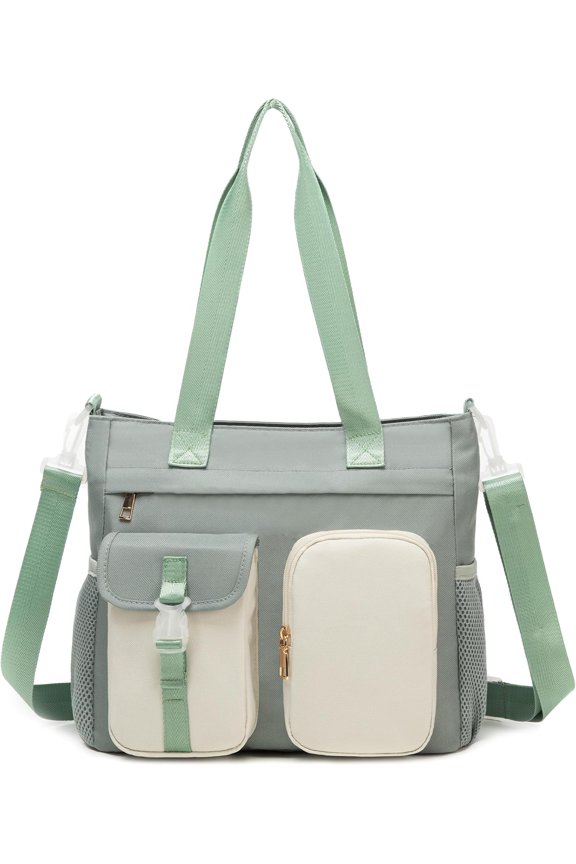 Cute Messenger Bag for Teens, Kawaii Messenger Purse Bag for School, Nylon Crossbody Tote Bags with Laptop Pockets