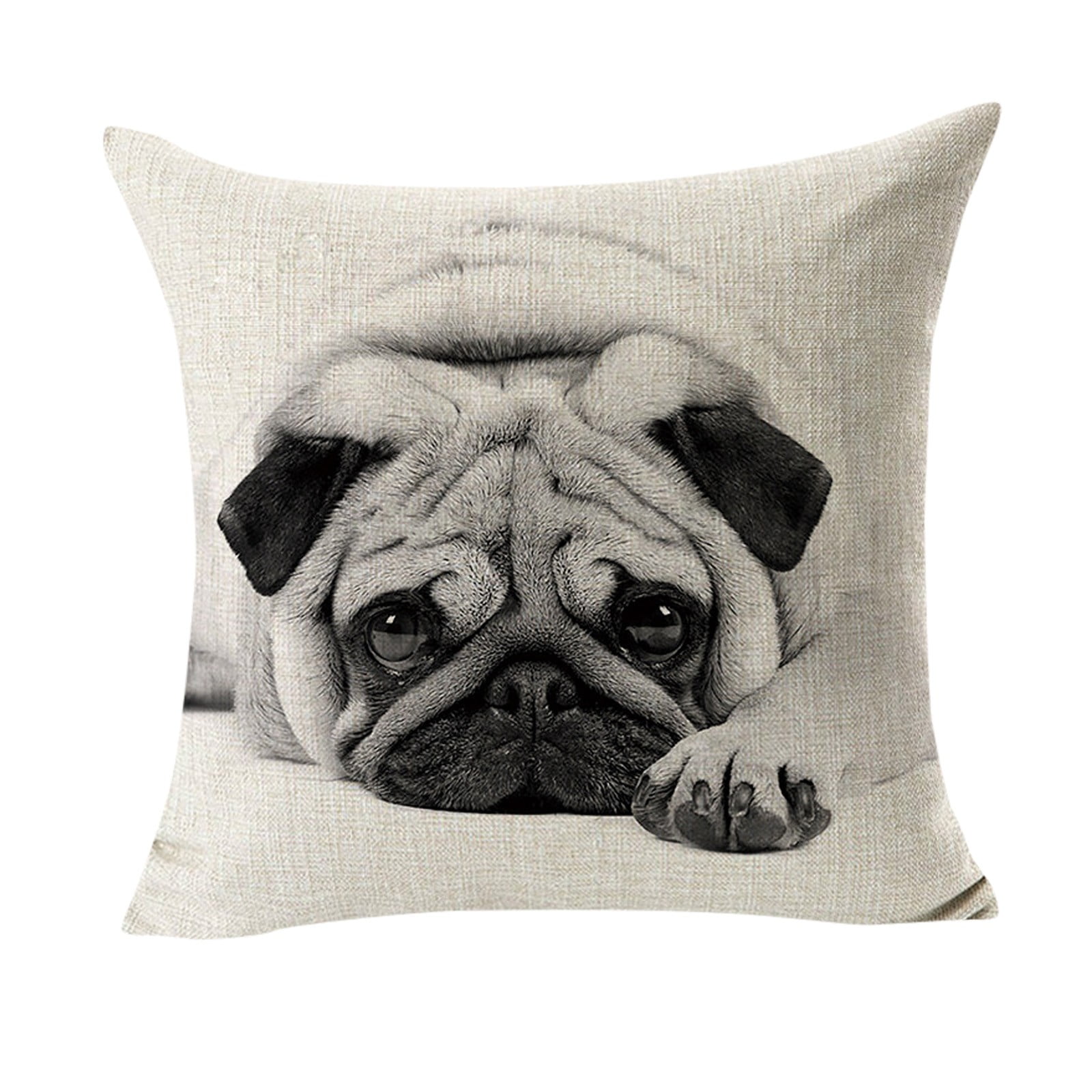 Cute Method Fight Dog Animal Series Linen Hold Pillowcase Home Sofa