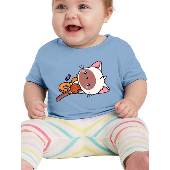Cute Mewmmy W Candy. T-Shirt Infant -Image by Shutterstock,  6 Months