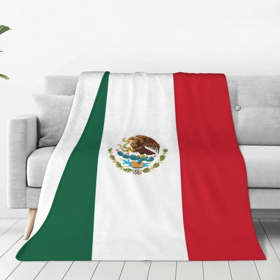 Cute Mexico Flag Throw Blanket for Women Men Warm Soft Fleece Blankets and Throws for Couch,Bed,Sofa 50"x 40"