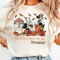 thumbnail image 1 of Cute Mickey Minnie Mouse Pumpkin Spice Everything Nice Autumn Leaves Shirt, Disneyland Resort Fall Vibes Tee, Disney Family Halloween Trip,Sand Color,Size 3XL, 1 of 5