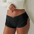 thumbnail image 1 of Cute Micro Pajamas Shorts for Women Low Rise Side Slit Pj Bottoms (Black L), 1 of 5