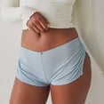 thumbnail image 1 of Cute Micro Pajamas Shorts for Women Low Rise Side Slit Pj Bottoms (Blue M), 1 of 5