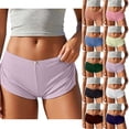 thumbnail image 1 of Cute Micro Pajamas Shorts for Women Low Rise Side Slit Ruched Lounge Shorts Pj Bottoms Purple S(S), 1 of 6