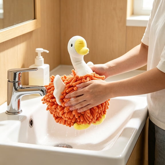 Cute Microfiber Dusting Toy 8.7x7.9 Inch, Detachable Washable Duster with Soft Plush Cover for Home Office Car Decorative Cleaner