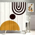thumbnail image 1 of Cute Mid Century Shower Curtain Set for Bathroom 72Wx72H Inch Fabric Abstract Sun Minimalistic Curve Bathtub Curtains Men Kids Aesthetic Modern Geometric Bath Accessories 12 Pack Hooks, 1 of 6
