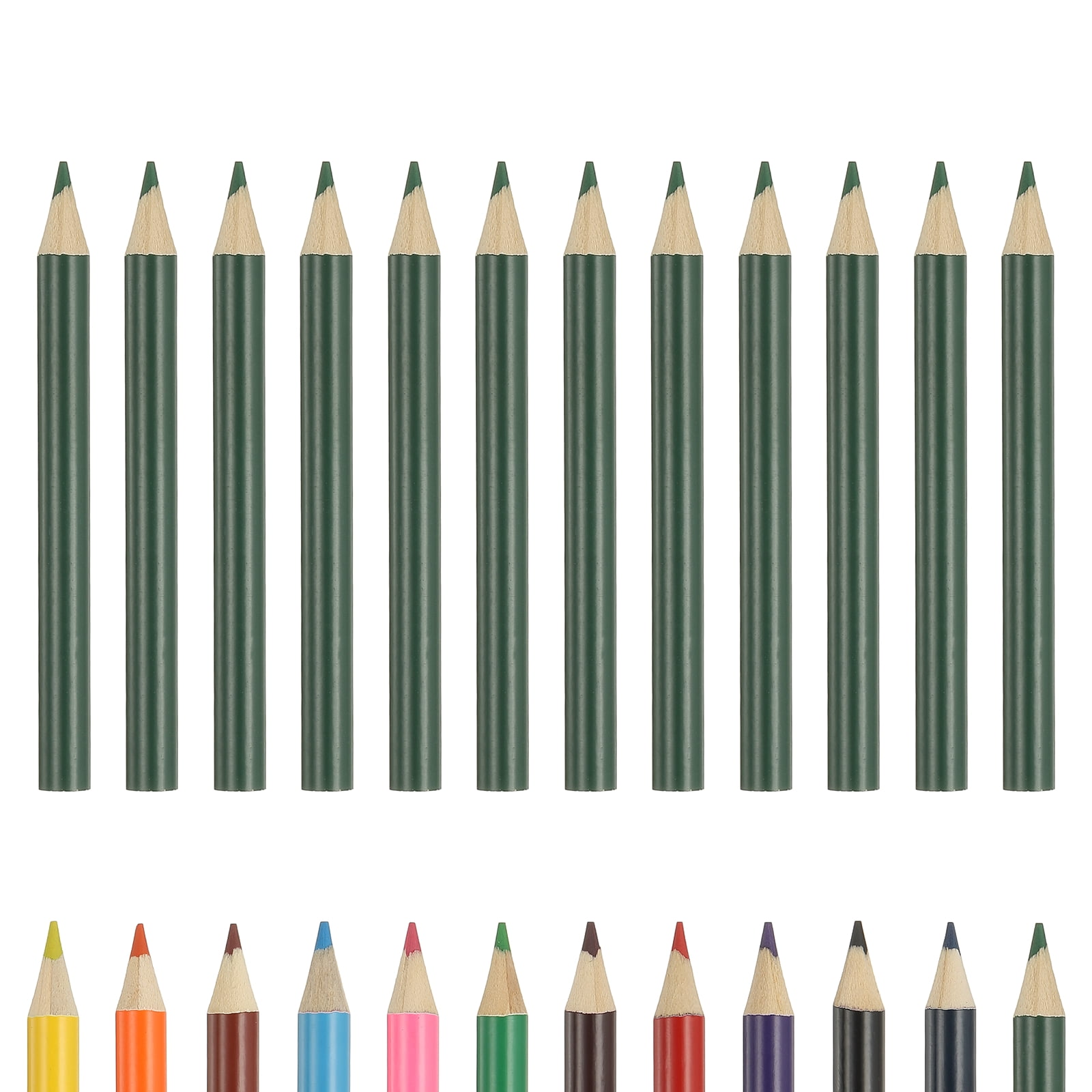 Cute Middle Green Color Drawing Pencils for Adult Coloring Books, 12 ...