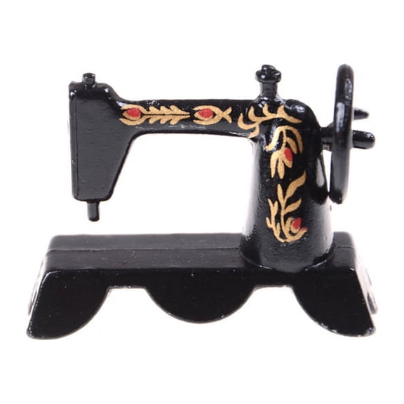 Cute Mini 1:12 Dollhouse Miniature Black Sewing Machine