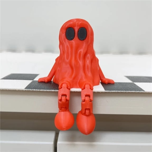 Cute Mini 3D Printed Ghost Ornament PLA Hand-Painted Ghost Fidget Movable Joints Ghost Statue Halloween Party Decor